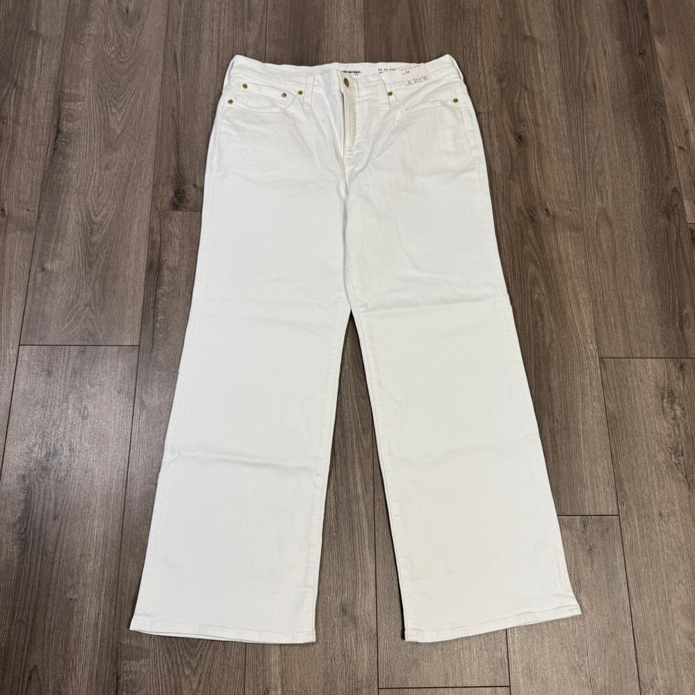 J.Crew 1996 Low Rise Full Length Slim Wide Jean WMNS 30 White Denim Semi-Stretch - Picture 3 of 7